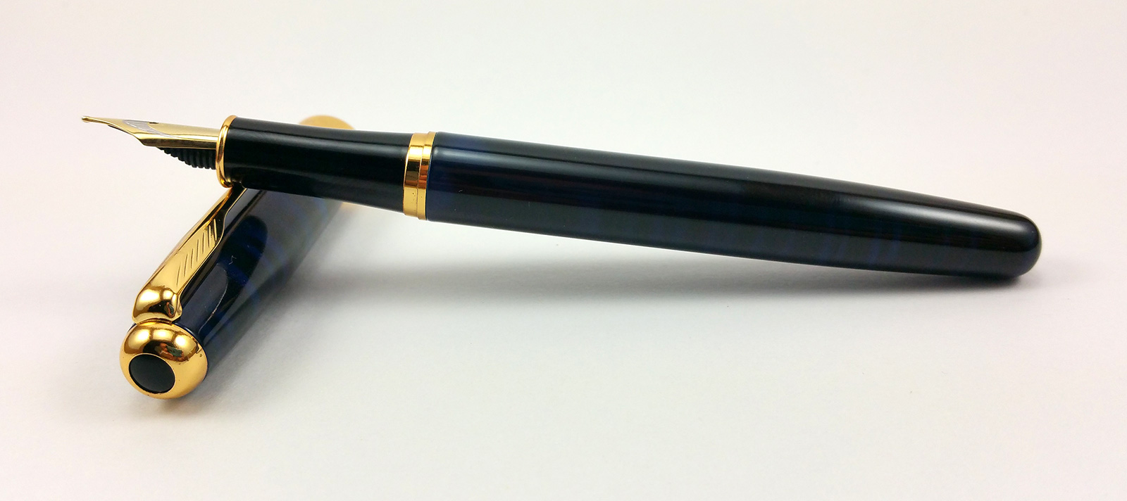 HeroNeo® pennino medio 1 Black barrel Penna stilografica Classic BAOER 388 in acciaio INOX con bordi dorati 